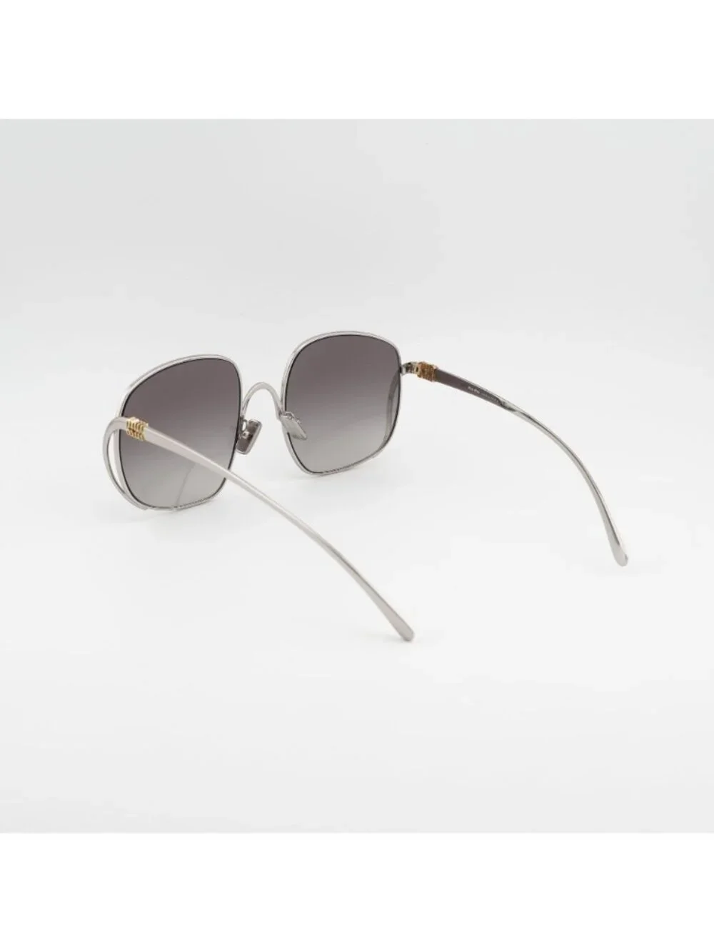 Miu Miu MU A57S 1BC30S Sunglasses Gold Square Frame, Grey Gradient Lenses